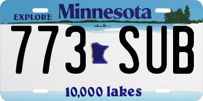 MN license plate 773SUB