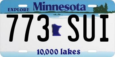 MN license plate 773SUI