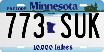 MN license plate 773SUK