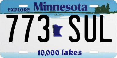 MN license plate 773SUL