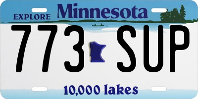 MN license plate 773SUP