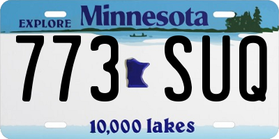 MN license plate 773SUQ