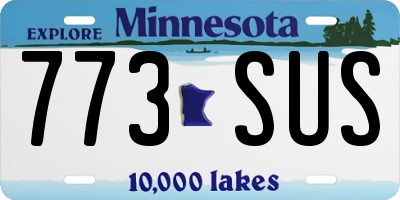 MN license plate 773SUS