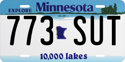MN license plate 773SUT