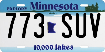 MN license plate 773SUV