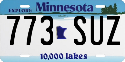 MN license plate 773SUZ