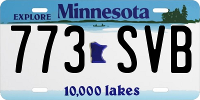 MN license plate 773SVB