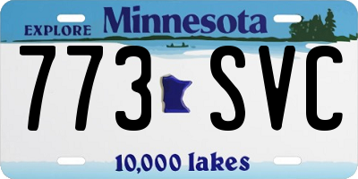 MN license plate 773SVC