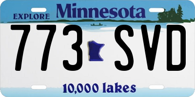 MN license plate 773SVD