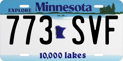 MN license plate 773SVF