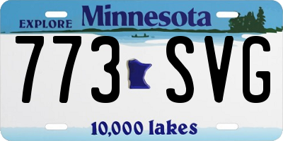 MN license plate 773SVG