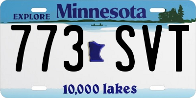 MN license plate 773SVT