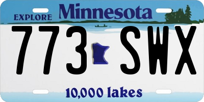 MN license plate 773SWX