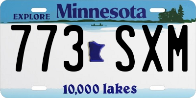 MN license plate 773SXM