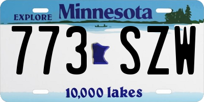MN license plate 773SZW