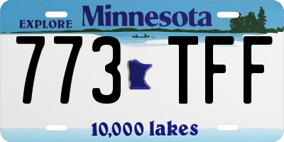 MN license plate 773TFF