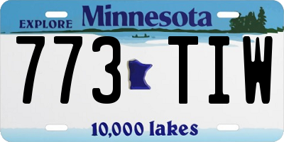 MN license plate 773TIW