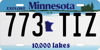 MN license plate 773TIZ