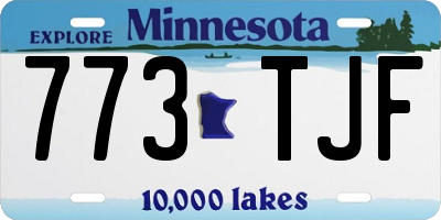 MN license plate 773TJF