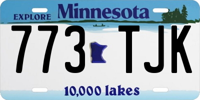 MN license plate 773TJK