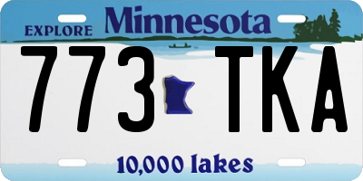 MN license plate 773TKA