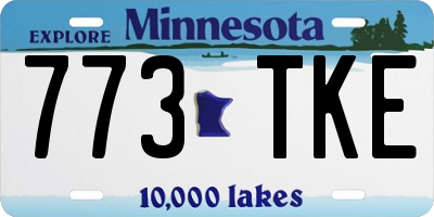 MN license plate 773TKE