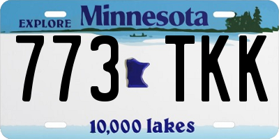 MN license plate 773TKK