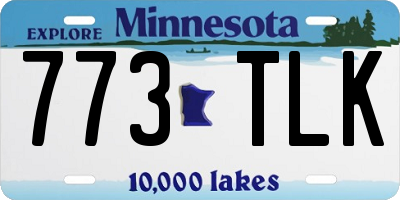 MN license plate 773TLK