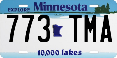 MN license plate 773TMA