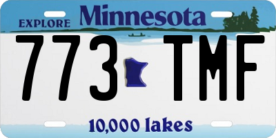 MN license plate 773TMF