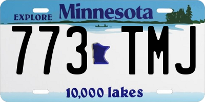 MN license plate 773TMJ