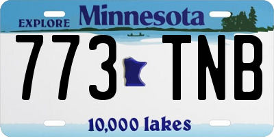 MN license plate 773TNB