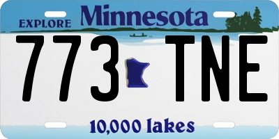 MN license plate 773TNE