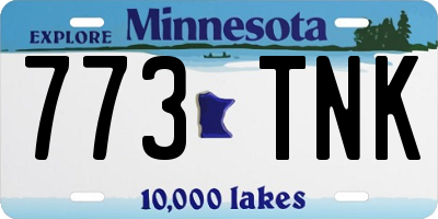 MN license plate 773TNK