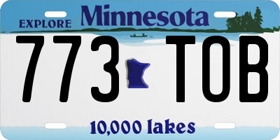 MN license plate 773TOB