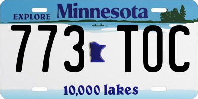 MN license plate 773TOC