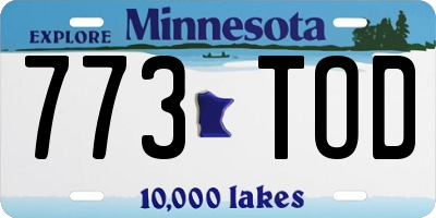 MN license plate 773TOD