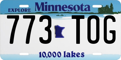 MN license plate 773TOG