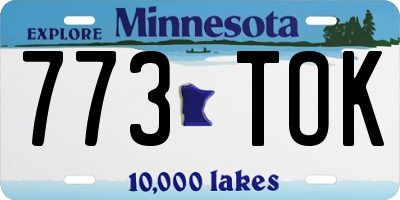 MN license plate 773TOK