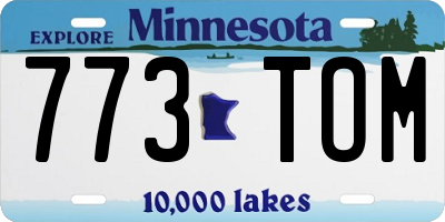 MN license plate 773TOM