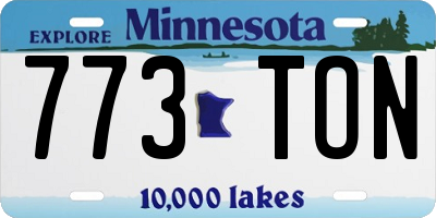 MN license plate 773TON