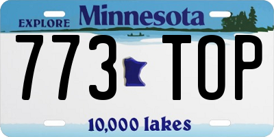 MN license plate 773TOP
