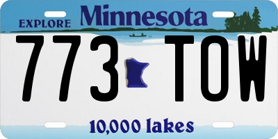MN license plate 773TOW