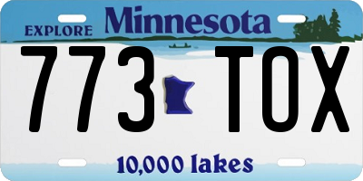 MN license plate 773TOX