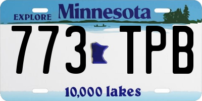 MN license plate 773TPB