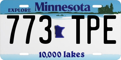 MN license plate 773TPE