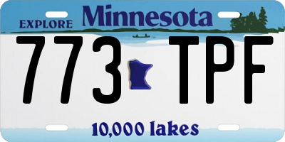 MN license plate 773TPF