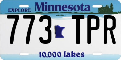 MN license plate 773TPR