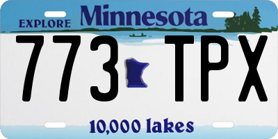 MN license plate 773TPX