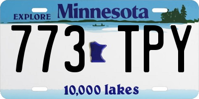 MN license plate 773TPY